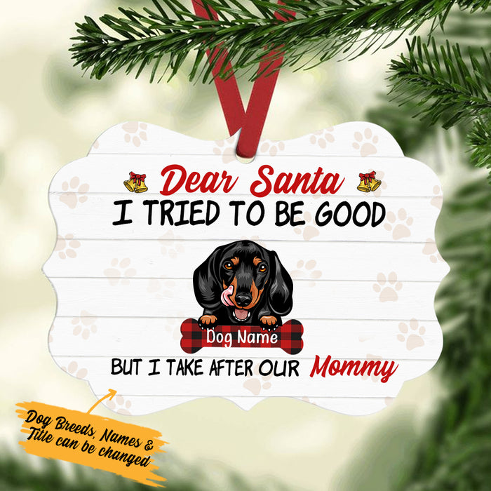 Personalized Dear Santa Dog Christmas MDF Benelux Ornament OB55 85O34 1