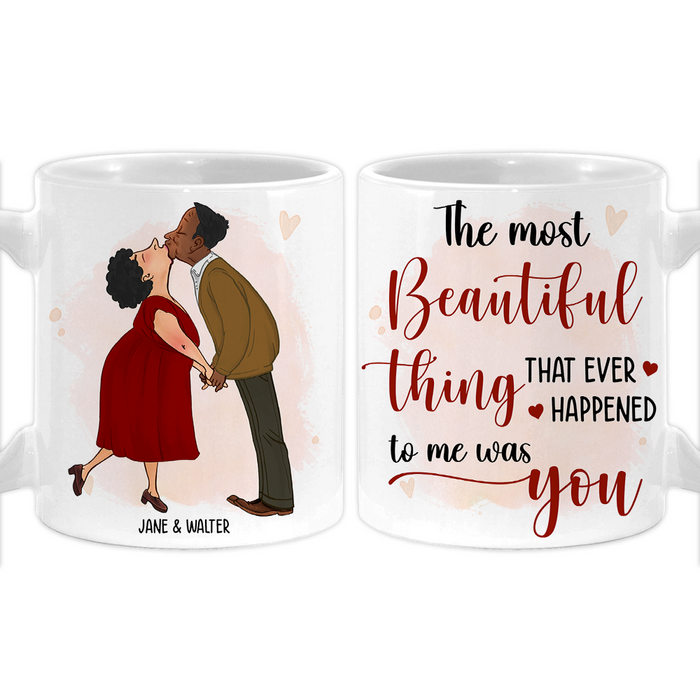 Personalized Couple The Mo st Beautiful Thing That Ever Happened To Me Was You Mug 31392 1