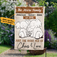 Personalized Elephant Family Chaos And Love Flag AG211 30O36 thumb 1