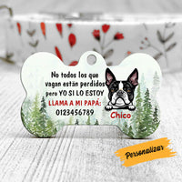 Personalized Dog Lost Wander Spanish Perro Bone Pet Tag AP151 81O58 thumb 1