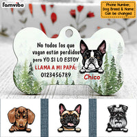 Personalized Dog Lost Wander Spanish Perro Bone Pet Tag AP151 81O58 thumb 1