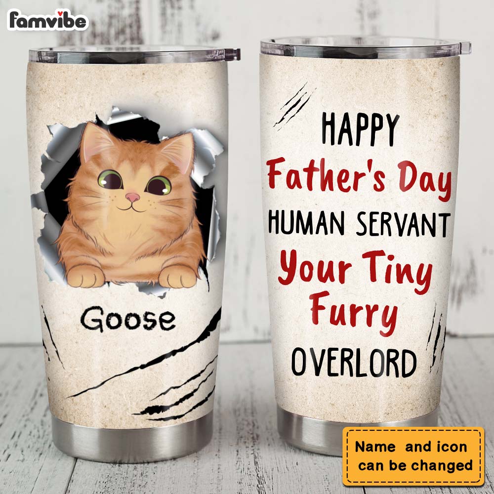 Personalized Gift Human Servant Your Tiny Furry Overlord Steel Tumbler 24760 Primary Mockup