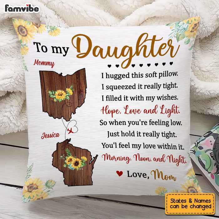 Personalized To My Daughter Sunflower Long Distance Pillow AG65 32O53 1