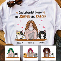 Personalized Cat Mom German Katze Mutter T Shirt AP162 26O53 thumb 1