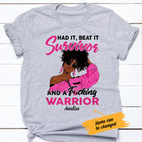 Personalized Breast Cancer Survivor Warrior T Shirt AG212 95O47 thumb 1