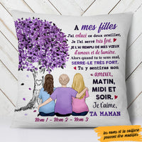 Personalized Mom Grandma Maman Grand-mère French Tree Hug Pillow AP52 73O47 (Insert Included) thumb 1