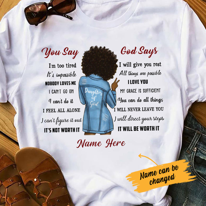 Personalized BWA Daughter God Says T Shirt SB72 65O34 1