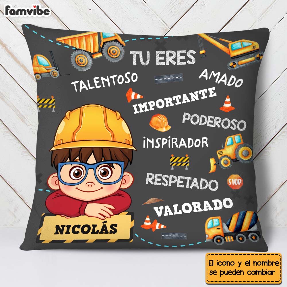 Personalized Gift For Grandson Construction Spanish Pillow 30720 Primary Mockup