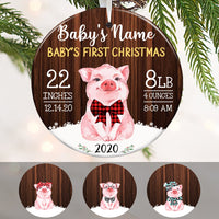 Personalized Pig Baby First Christmas  Ornament OB121 65O57 thumb 1