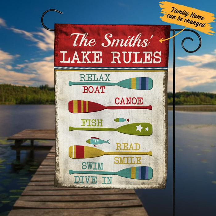 Personalized Lake Rules Garden Flag JN261 85O34 1