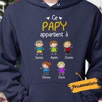 Personalized Papy Mamie French Grandma Grandpa Belongs Hoodie MR234 81O34 thumb 1