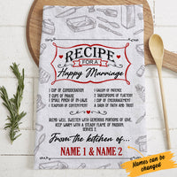 Personalized Family Kitchen Couple Marriage Recipe Towel  DB162 81O34 thumb 1