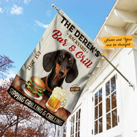 Personalized Dachshund Dog Backyard Bar & Grill Flag AG181 67O47 thumb 1