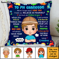 Personalized Gift For Grandson Never Forget I Love You Dinosaur Pillow 30744 thumb 1