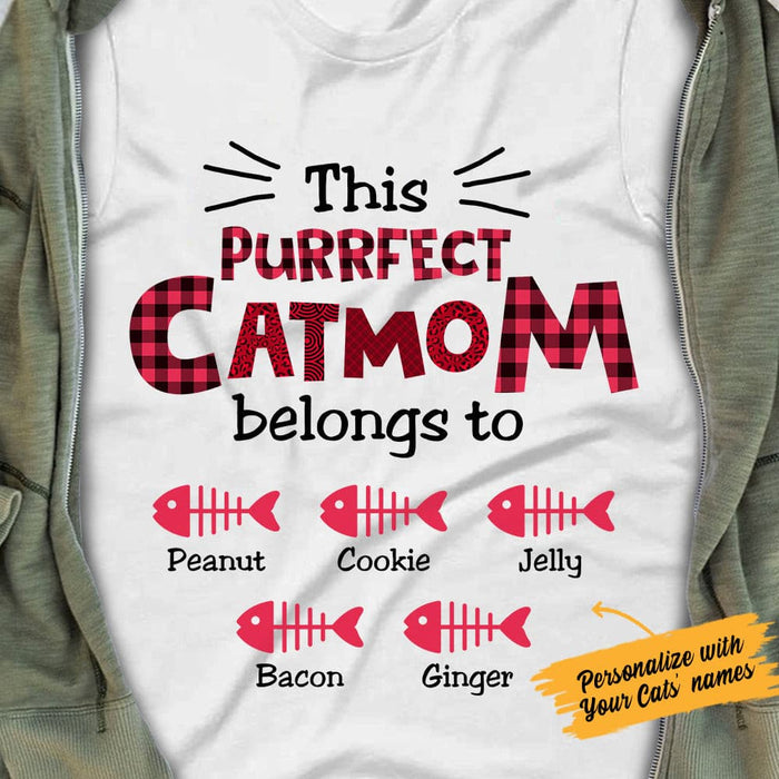 Personalized Cat Mom White T Shirt JN162 73O36 1