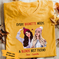 Personalized Girl Friends Brunette And Blonde T Shirt AG61 67O47 thumb 1