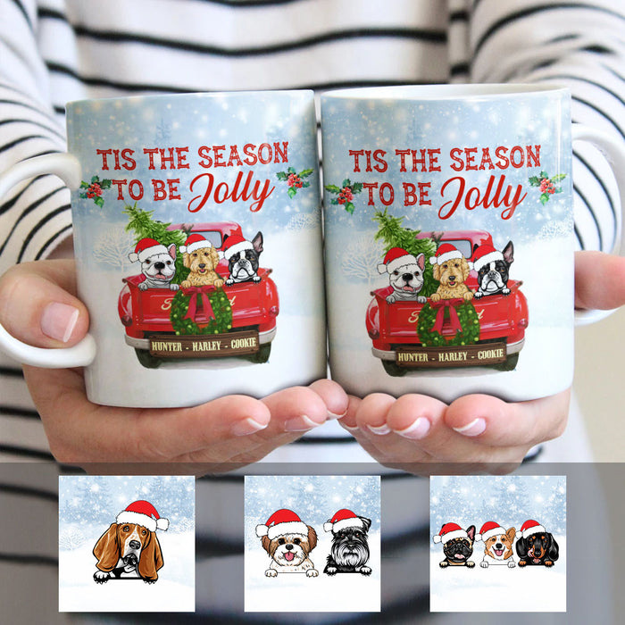 Personalized Dog Red Truck Jolly Christmas Mug SOB191 87O58 1