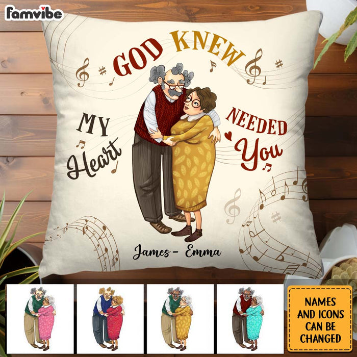 Personalized Couple Gift God Knew My Heart Needed You Pillow 31006 1