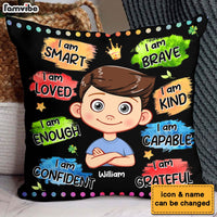 Personalized Gift For Grandson Watercolor Affirmation Pillow 31016 thumb 1