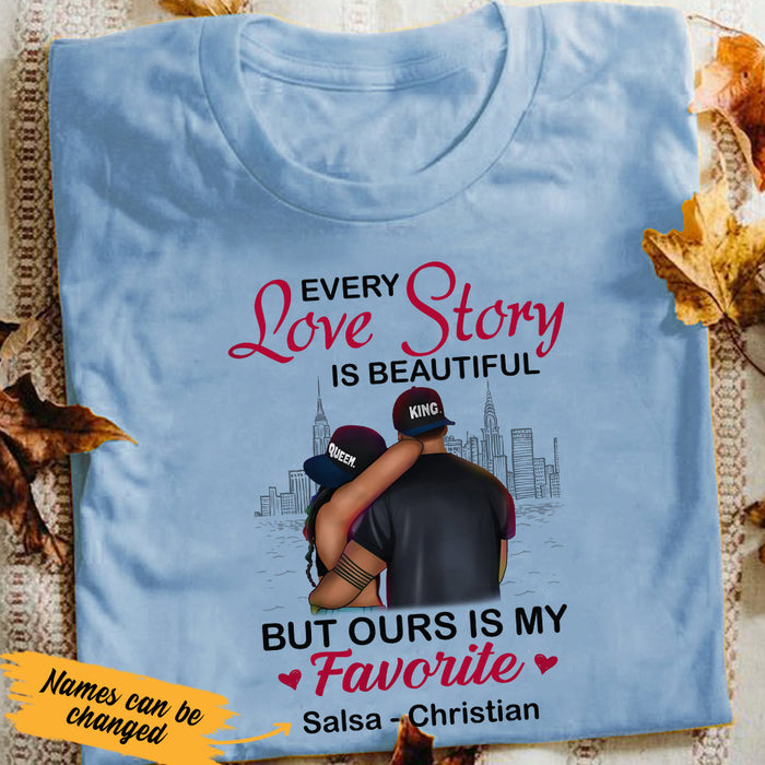 Personalized BWA Couple Love Story T Shirt AG111 30O53 1