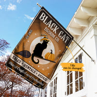 Personalized Black Cat  Broom Company Halloween Flag AG122 87O65 thumb 1