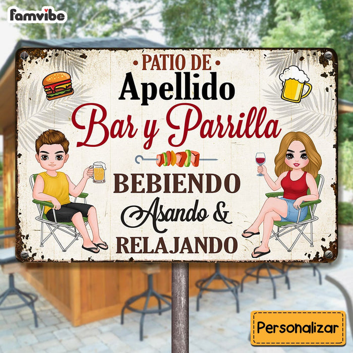Personalized Family Patio Spanish Metal Sign JR183 95O53 1