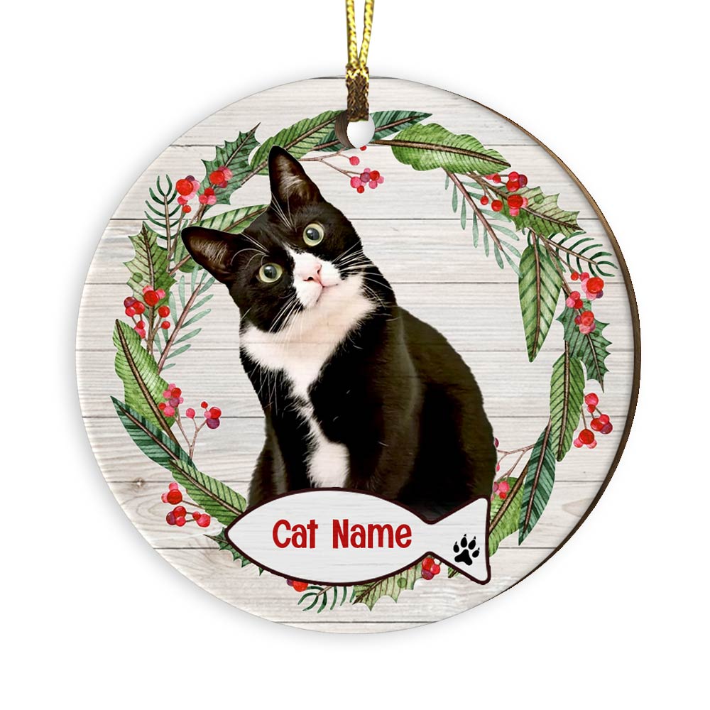 Personalized Christmas Dog Cat Circle Ornament NB31 81O34