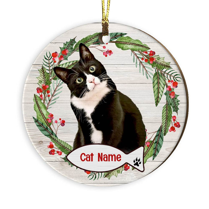 Personalized Christmas Dog Cat Circle Ornament NB31 81O34 1