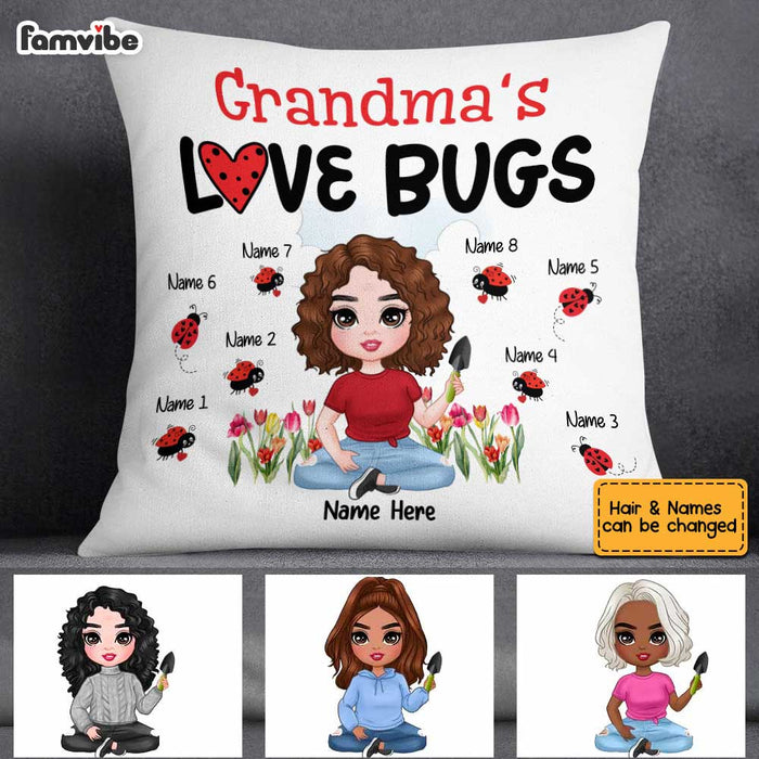 Personalized Mom Grandma Love Bugs Pillow MR31 95O34 1
