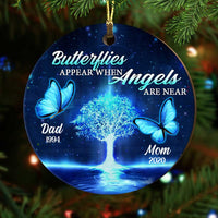 Personalized Blue Butterflies Memorial Mom Dad Ornament OB55 30O53 thumb 1