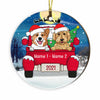 Personalized Dog Christmas Red Truck Circle Ornament AG311 81O34 1