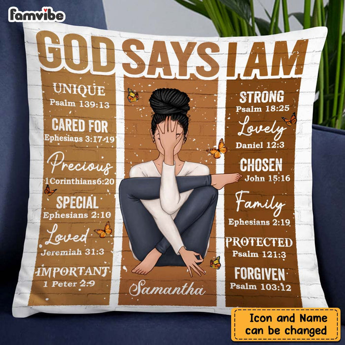 Personalized Daughter Granddaughter God Says I Am Pillow DB281 58O47 1