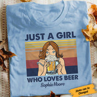 Personalized Beer Girl Just A Girl T Shirt JL272 30O34 thumb 1