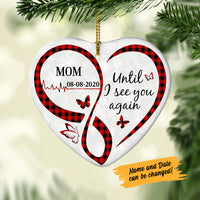 Personalized Butterfly Memorial Mom Dad Heart Ornament NB125 85O58 thumb 1