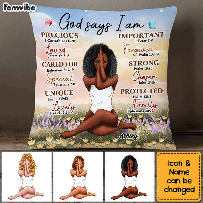 Personalized Gift For Daughter God Says I Am Bible Verses Pillow 22697 1