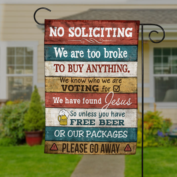 No Soliciting Family Gardening Flag AG132 85O34 1