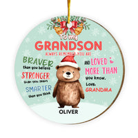 Personalized Christmas Gift For Grandson To My Grandson Circle Ornament 30388 thumb 1