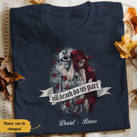Personalized Skull Husband & Wife T Shirt JN173 87O58 thumb 1