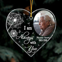Personalized Memorial Dandelion Upload Photo Heart Ornament 30025 thumb 1