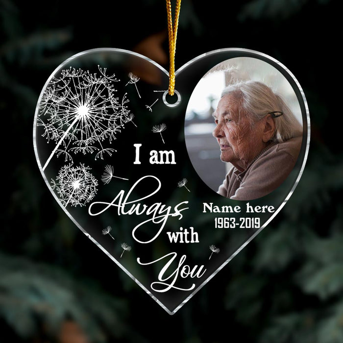 Personalized Memorial Dandelion Upload Photo Heart Ornament 30025 1