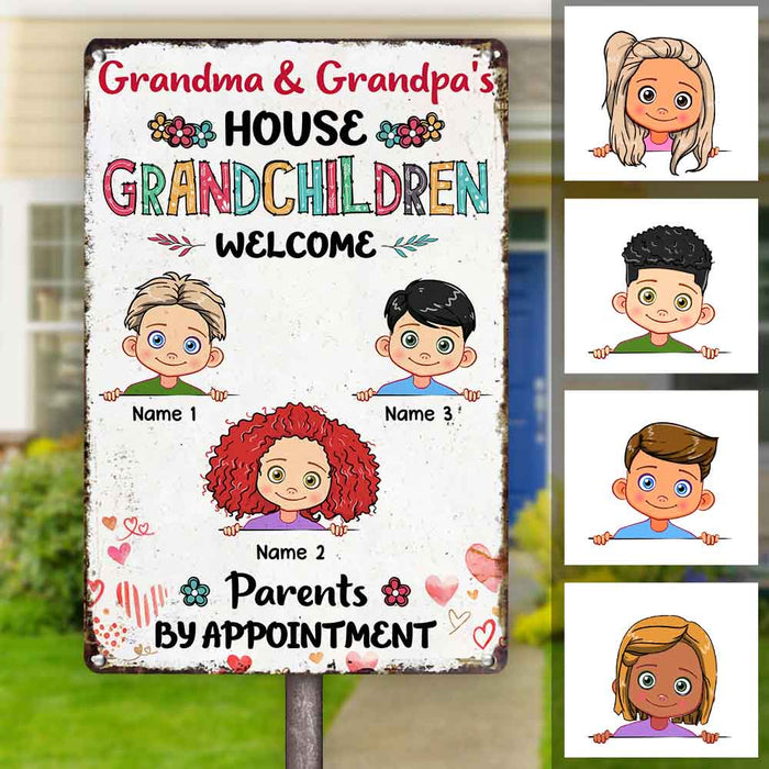 Personalized Grandma Grandpa House Metal Sign JL72 95O58 1
