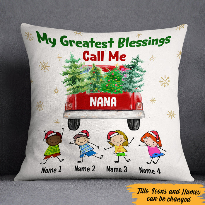 Personalized Blessed Grandma Red Truck Christmas  Pillow NB191 65O47 1