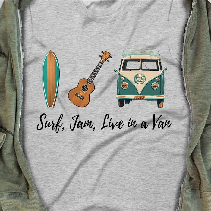 Surf Jam Van Beach White T Shirt JN171 65O65 1