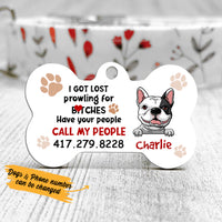 Personalized Dog Mom Dog Dad Call My People Bone Pet Tag NB61 87O53 thumb 1