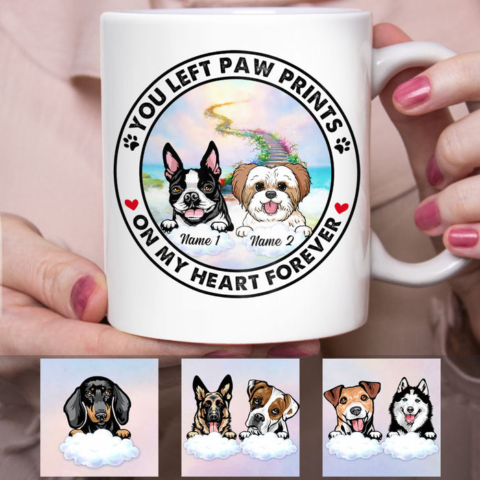 Personalized You Left Paw Prints on My Heart Dog Memorial Mug AP33 67O53 1