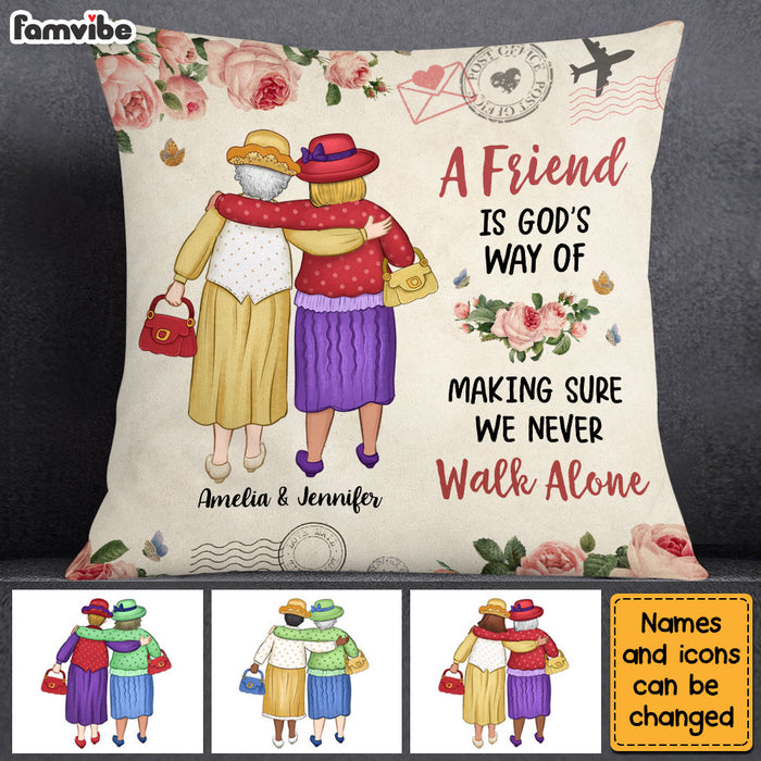 Personalized Gift For Friends We Never Walk Alone Pillow 30620 1