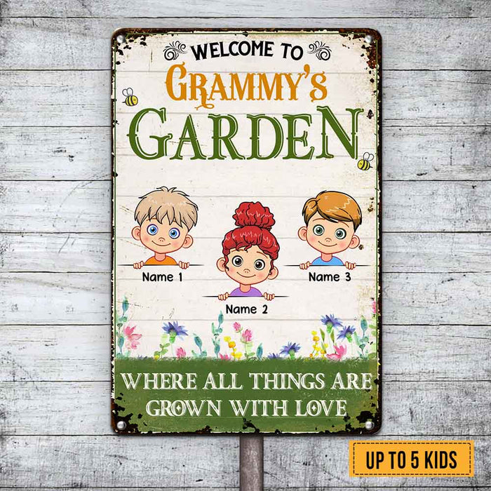 Personalized Grandma Garden Metal Sign JN303 30O58 1