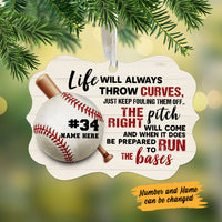 Personalized Baseball Softball The Right Pitch Will Come MDF Ornament NB71 87O58 thumb 1