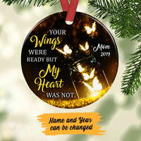 Personalized Memorial Mom Dad Butterfly Heaven Ornament OB244 99O60 thumb 1