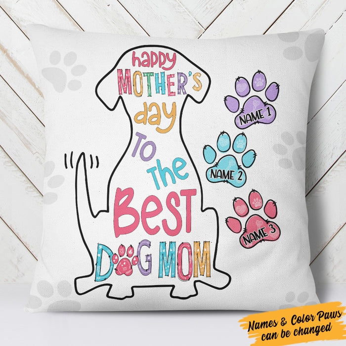 Personalized The Best Dog Mom Grandma Pillow MR101 65O36 (Insert Included) 1